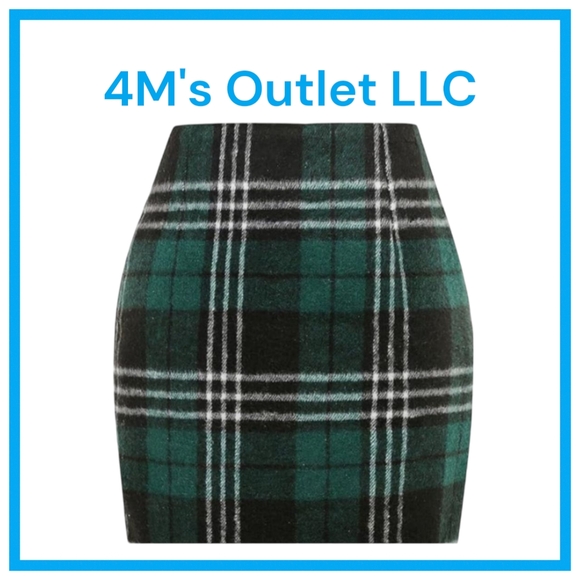 IDEALSANXUN Midi Plaid Skirts for Women 2024 Fall Winter Knee Length Pencil Wool - Picture 1 of 5